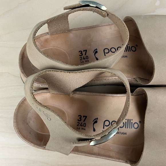 Birkenstock Papillio Women’s Size 37 / 6.0 Glenda Light Tan Leather Sandals - Picture 10 of 12